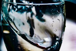 Water splashing out of a glass