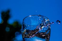 Water splashing out of a glass