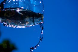 Water splashing out of a glass