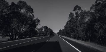 Driving on a long stretch of road