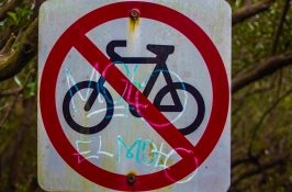 No bicycle allowed signage