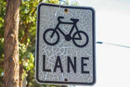 Road sign of of a bicycle lane